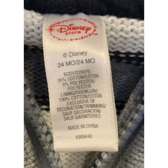 DISNEY MICKEY MOUSE Full Zip Hooded Sweater Jacket Kid's Toddlers Size 24 Months - Picture 9 of 9